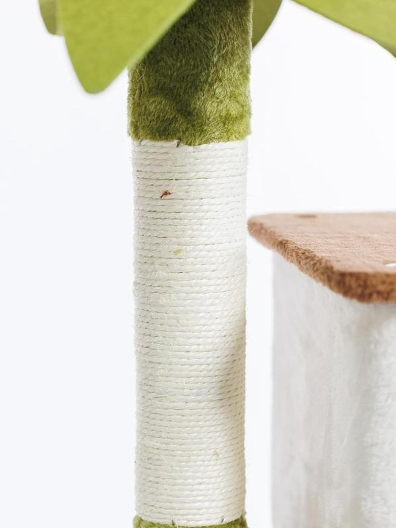 44.1 Inch Tall Cat Tree Flower Tower Condo Climbing for Indoor Cats Multi Level with Sisal Scratching Post Hammocks Pet House Play Furniture