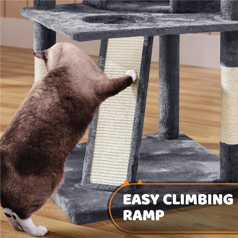 Yaheetech 69″ Tall Large Cat Tree, Big Cat House, Plush Cat Tower with Condos, Platforms, Scratching Board, Scratching Posts, Multilevel Cat Tree for Kittens and Cats