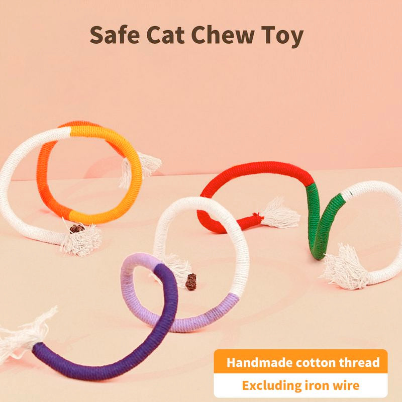 Cat Toy Chew Rope, 3-Piece Cat Toy Set, for Bored Indoor Adult Cats，Cat String Safety Teeth Cleaning Toy, Interactive Cat Bite and Kick Toy, Two Sizes