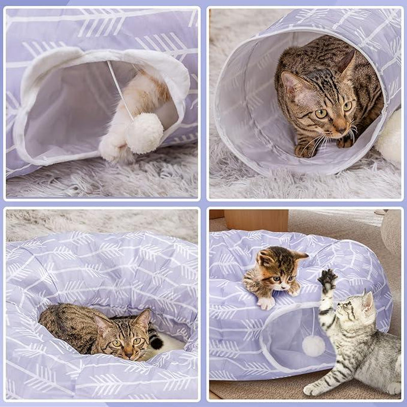 Cat Tunnel Bed, Nobleza Collapsible Cat Tunnel Bed for Indoor Cats