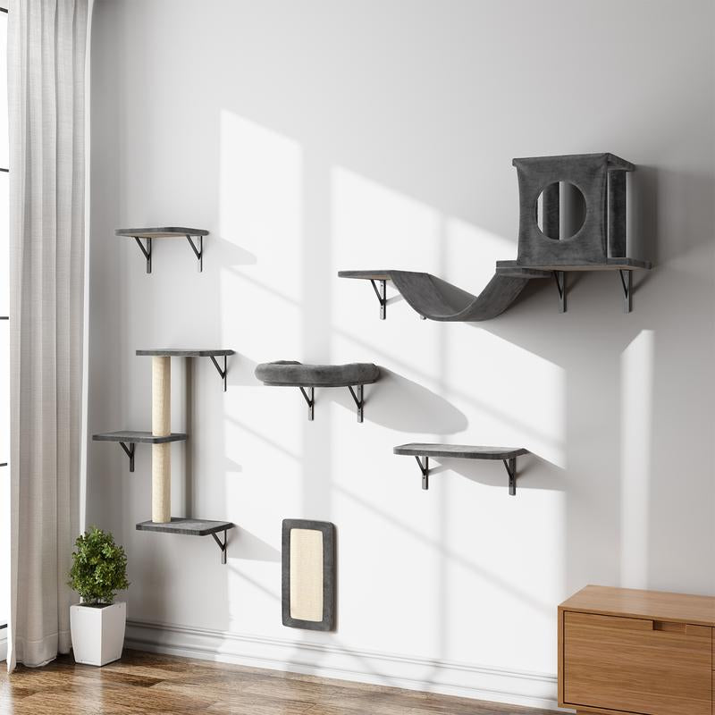 [Springtok] 5Pcs Wall Mountain Cat Shelves,Cat Condo,Cat Bed, Cat Tree