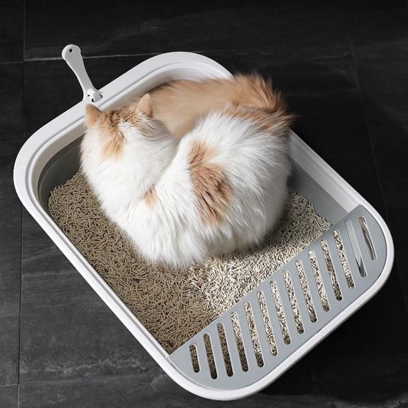 Foldable Semi-Enclosed Large Cat Litter Box, Cat Toilet, Cat Litter Tray, Cat Waste Basket, Cat Supplies