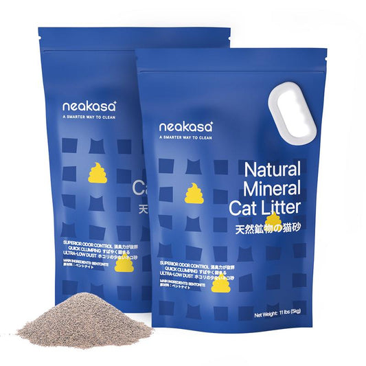 Neakasa Mineral Cat Litter 17.6Lbs / 8Kg - Natural Ingredients, Quick Clumping, Dust Free & Odor Control & Easy Scooping