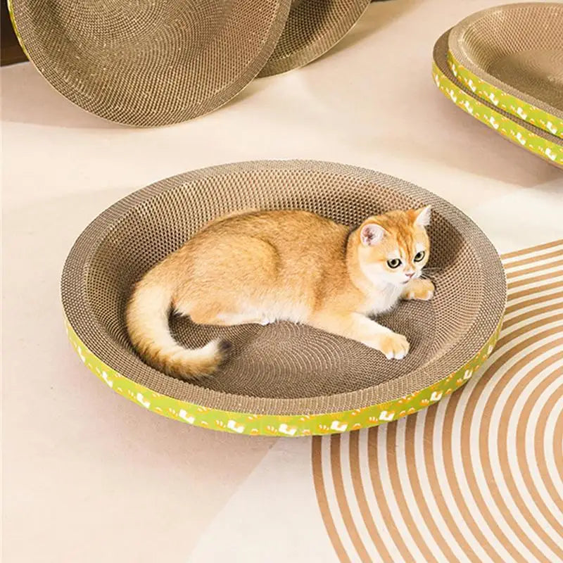 Cardboard Cat Scratcher Durable Bowl-Shaped High-Density Cat Scratch Pad for Indoor Cats Indoor Cat Furniture Scratch Post
