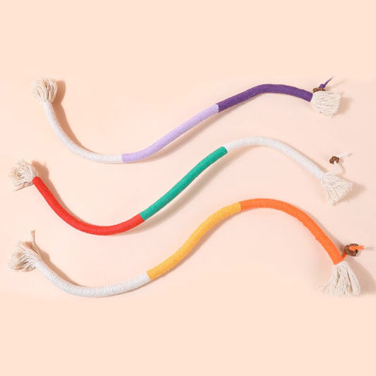 Cat Toy Chew Rope, 3-Piece Cat Toy Set, for Bored Indoor Adult Cats，Cat String Safety Teeth Cleaning Toy, Interactive Cat Bite and Kick Toy, Two Sizes