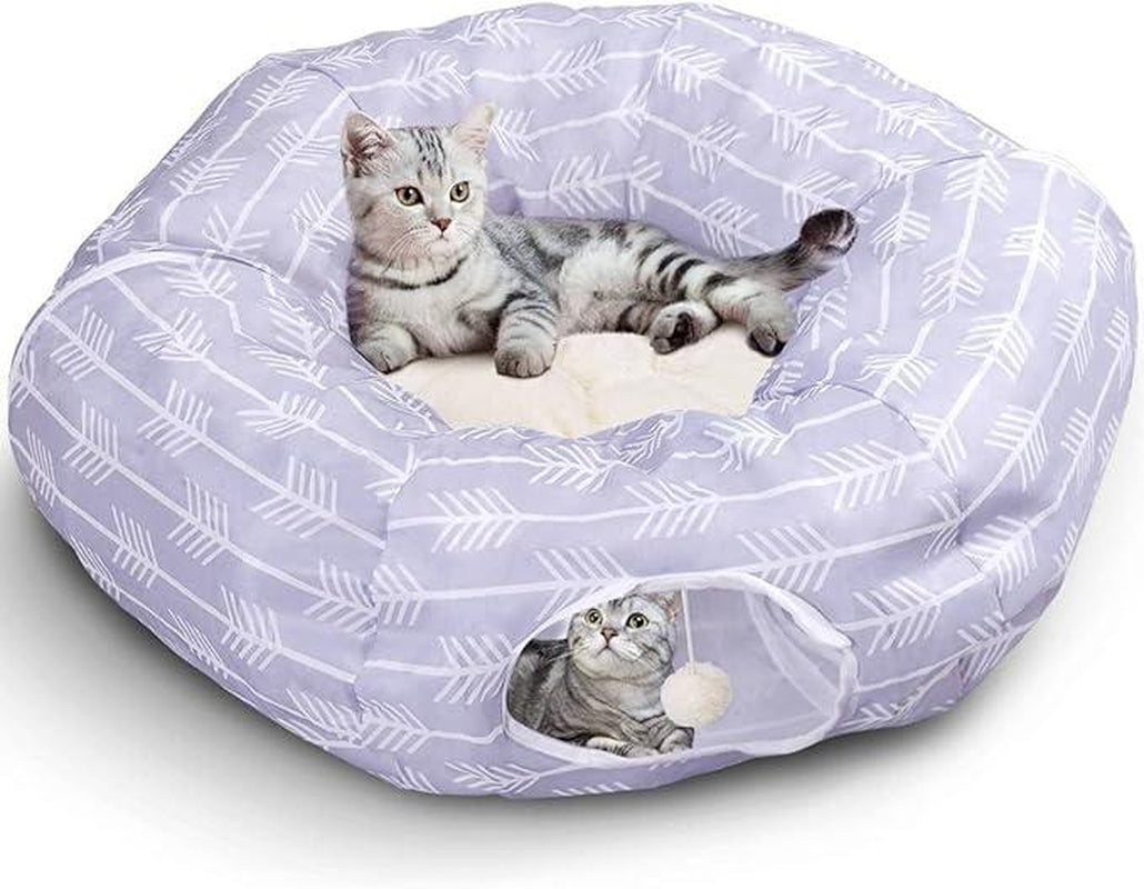 Cat Tunnel Bed, Nobleza Collapsible Cat Tunnel Bed for Indoor Cats