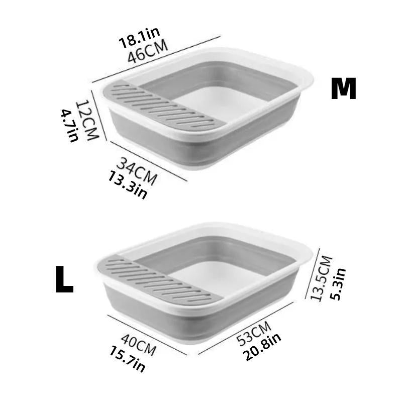 Foldable Semi-Enclosed Large Cat Litter Box, Cat Toilet, Cat Litter Tray, Cat Waste Basket, Cat Supplies