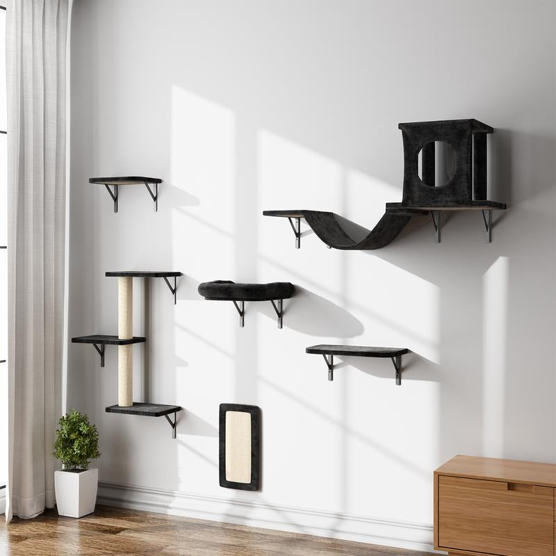[Springtok] 5Pcs Wall Mountain Cat Shelves,Cat Condo,Cat Bed, Cat Tree