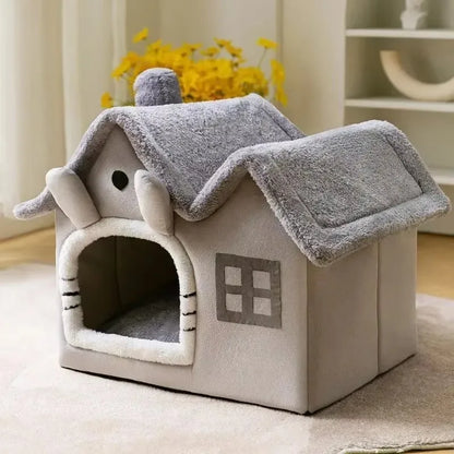 Foldable Dog House Kennel Bed Mat for Small Medium Dogs Cats Winter Warm Cat Bed Nest Pet Products Basket Pets Puppy Cave Sofa