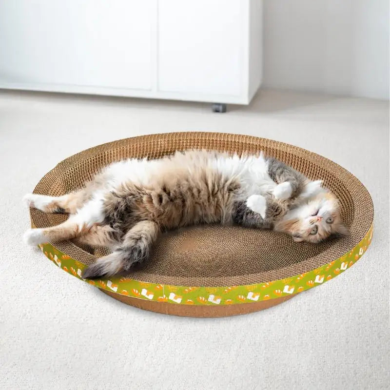 Cardboard Cat Scratcher Durable Bowl-Shaped High-Density Cat Scratch Pad for Indoor Cats Indoor Cat Furniture Scratch Post