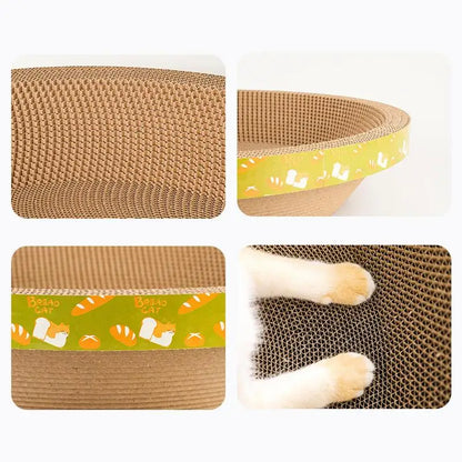 Cardboard Cat Scratcher Durable Bowl-Shaped High-Density Cat Scratch Pad for Indoor Cats Indoor Cat Furniture Scratch Post