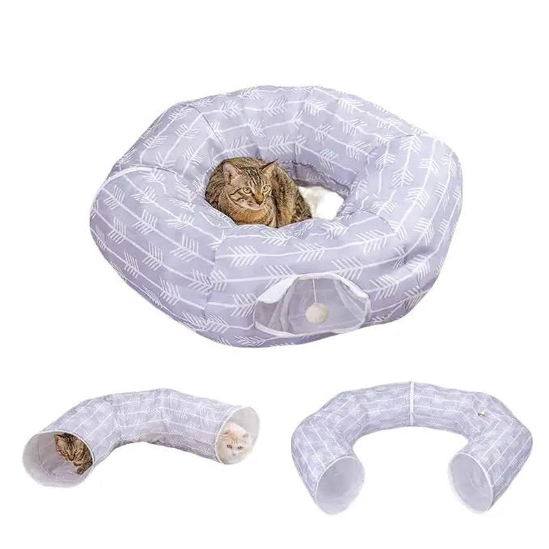 Cat Tunnel Bed, Nobleza Collapsible Cat Tunnel Bed for Indoor Cats