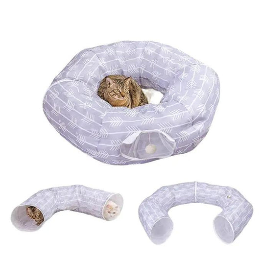 Cat Tunnel Bed, Nobleza Collapsible Cat Tunnel Bed for Indoor Cats
