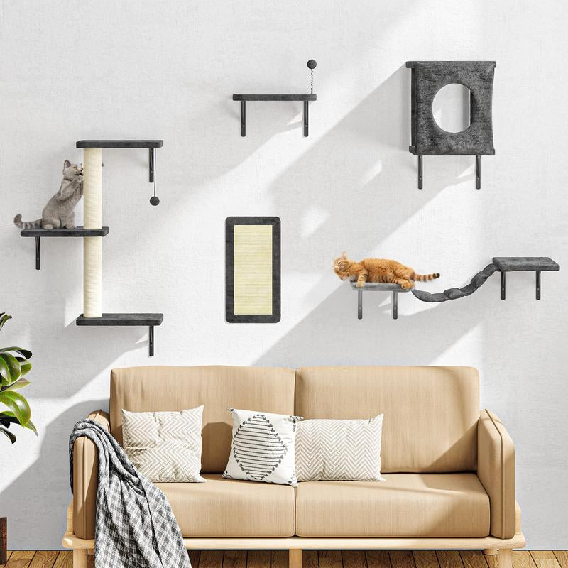 [Springtok] 5Pcs Wall Mountain Cat Shelves,Cat Condo,Cat Bed, Cat Tree