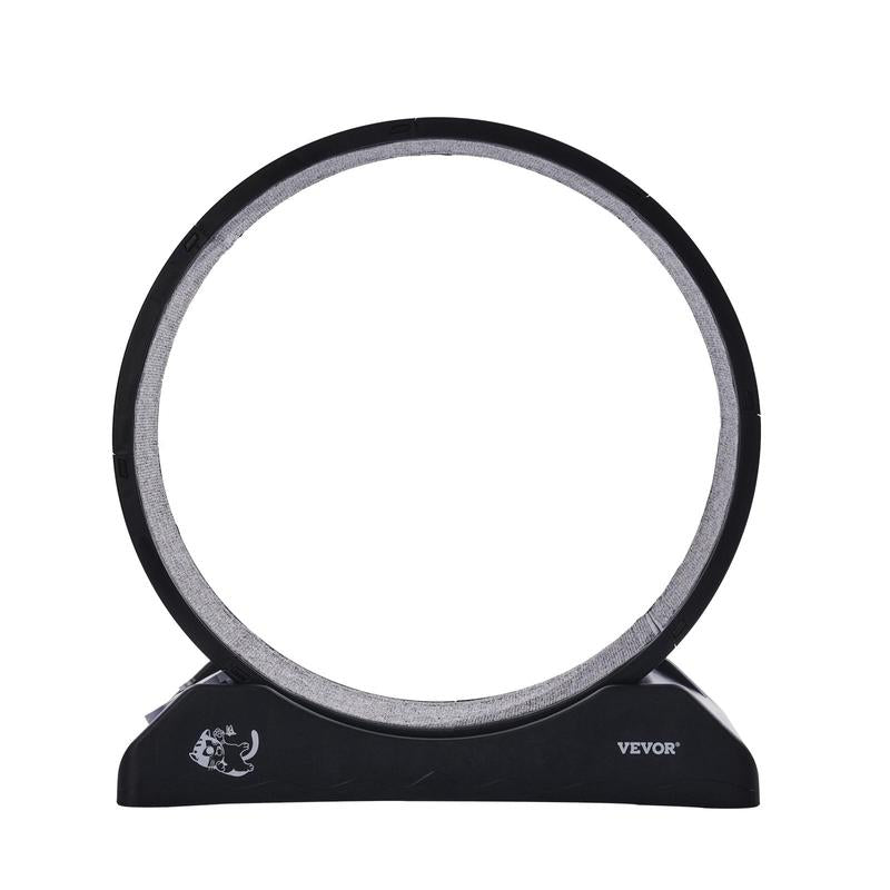 VEVOR Cat Exercise Wheel, 31.5 In, Large Cat Running Wheel with Secure Brake & Carpeted Runway, Quiet Operation Cat Treadmill, Indoor Cats Exerciser Wheel for Pets Weight Loss & Health Black