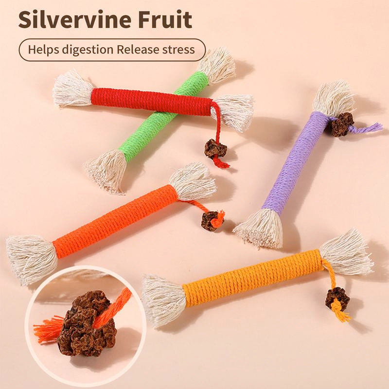 Cat Toy Chew Rope, 3-Piece Cat Toy Set, for Bored Indoor Adult Cats，Cat String Safety Teeth Cleaning Toy, Interactive Cat Bite and Kick Toy, Two Sizes