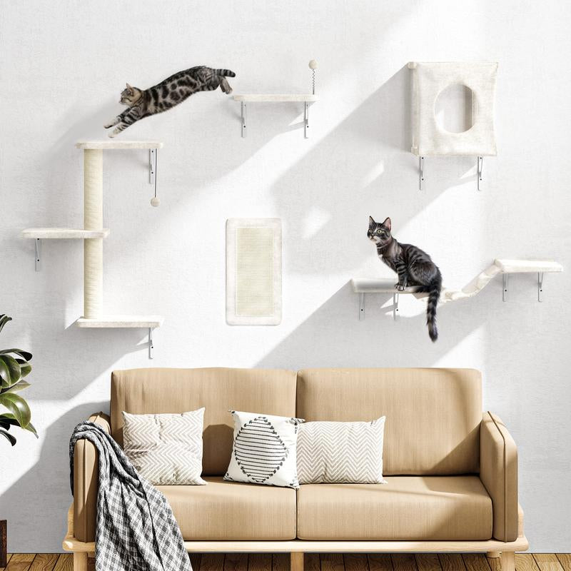 [Springtok] 5Pcs Wall Mountain Cat Shelves,Cat Condo,Cat Bed, Cat Tree